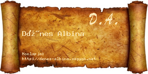 Dénes Albina névjegykártya